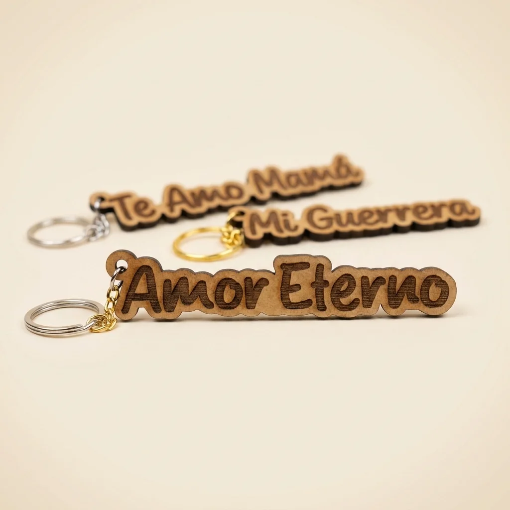 Llavero personalizado con nombre en cursiva (1 línea)