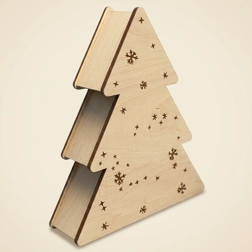Caja regalo con forma de árbol de Navidad