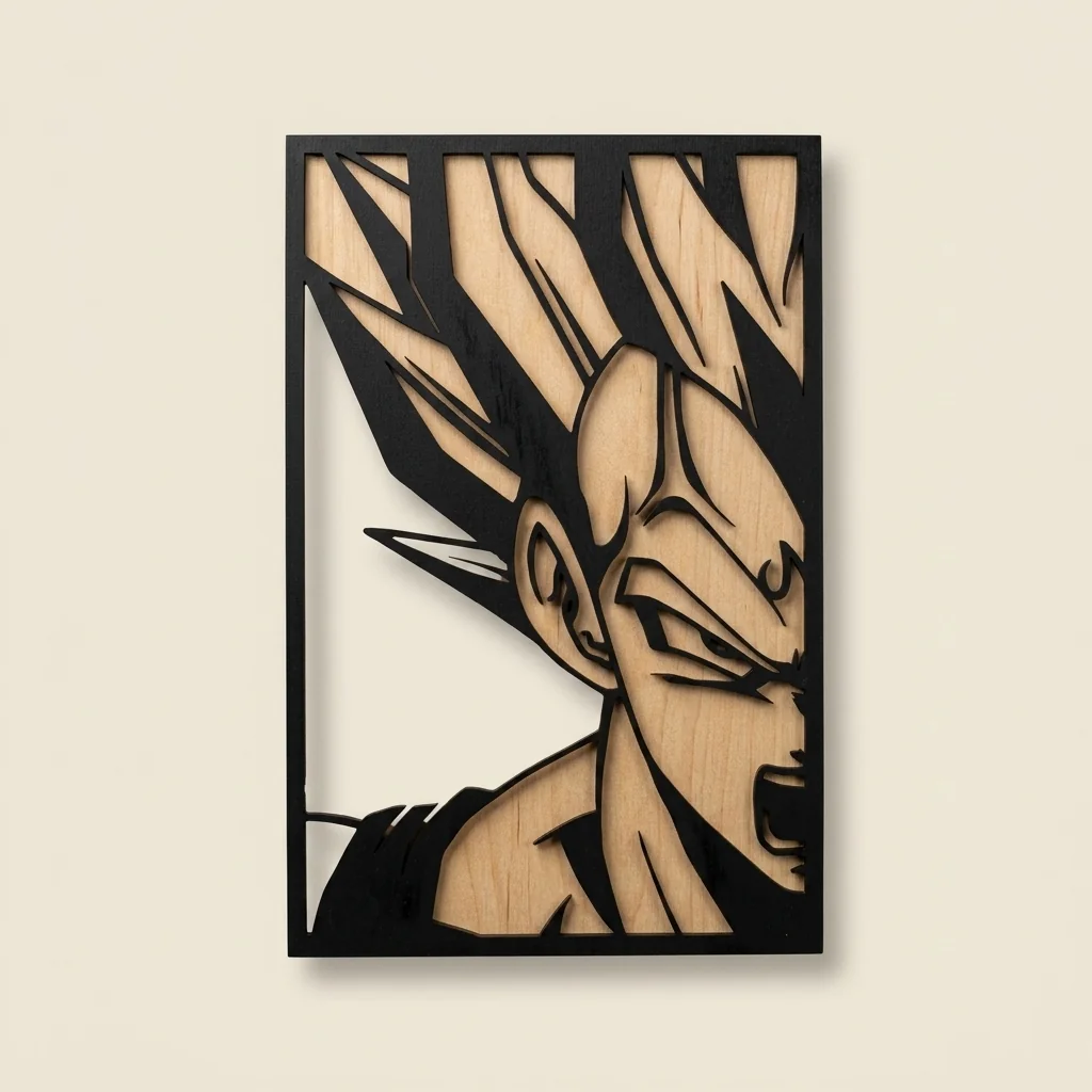 Cuadro Vegeta Dragon Ball multicapa en madera