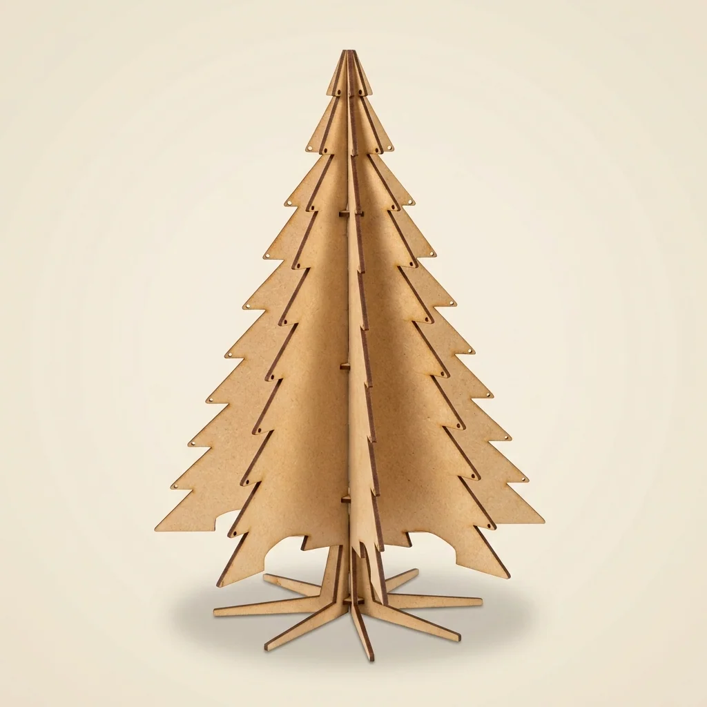 Árbol de Navidad armable apilado en madera