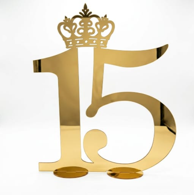 Número Decorativo Gigante "Corona Real 15"