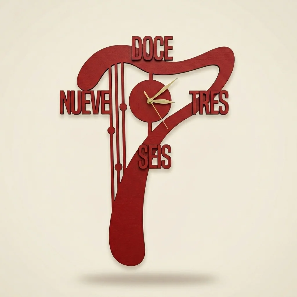 Reloj de pared con números en palabras (español)
